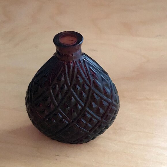 Vintage Miniature Vase Lot - Bohemian Glass, Ruby Cut & Crackle Fluted - Picture 7 of 9